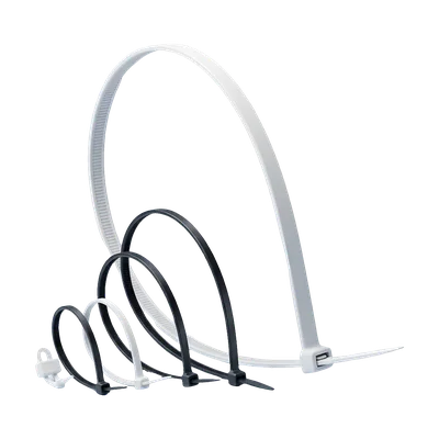 Colliers de serrage nylon blancs et noirs de plusieurs longueurs — TOSUNLUX