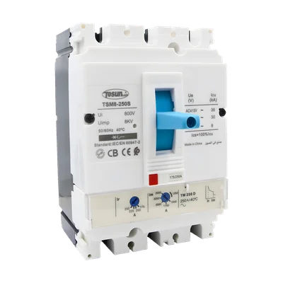 Disjoncteur boîtier moulé TOSUNLUX TSM8-250S 3P, gamme TSM8