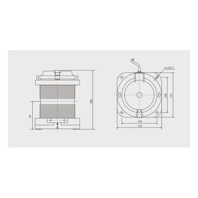 Feux de navigation marine CXH-21P TOSUNLUX Cotes (mm)