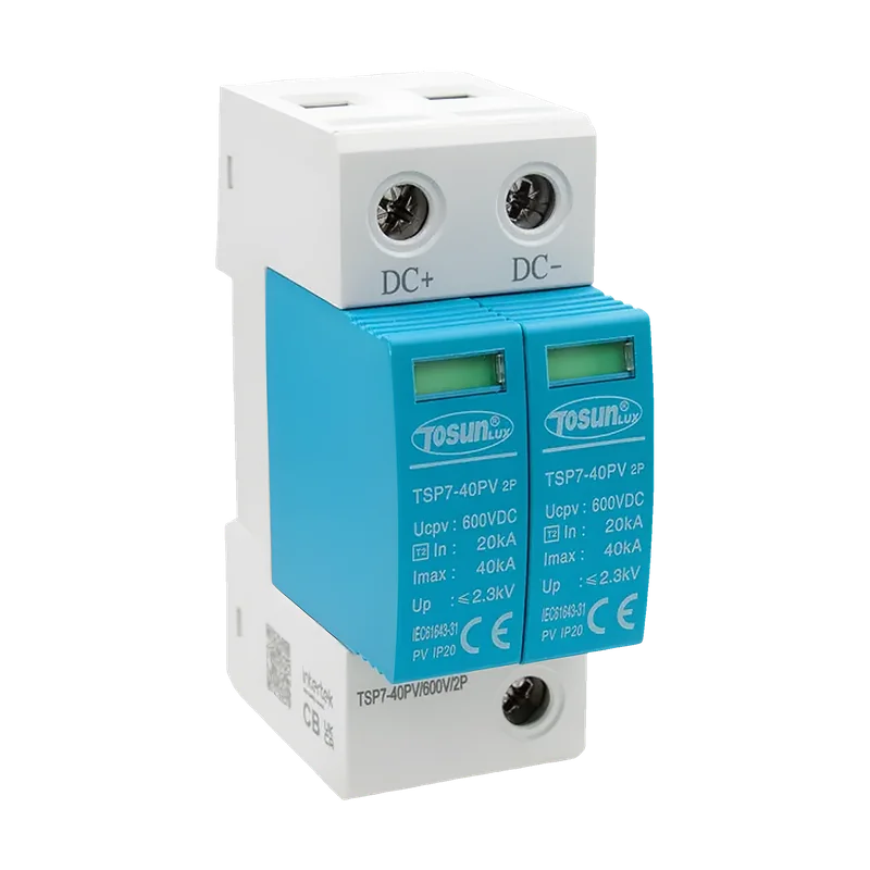 Parafoudres DC photovoltaïques TSP7-40 TOSUNLUX TSP7-40PV 2P · modèle 600 V DC photographié