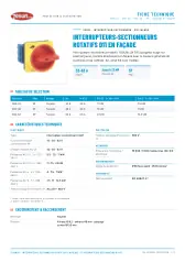 Interrupteurs-sectionneurs rotatifs D11 en façade