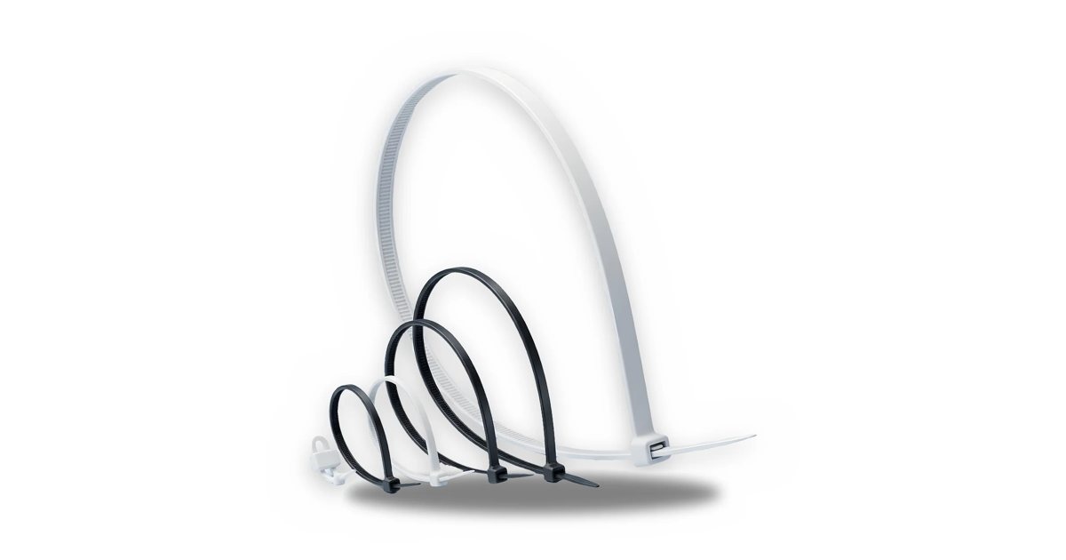 Colliers de serrage nylon blancs et noirs de plusieurs longueurs — TOSUNLUX